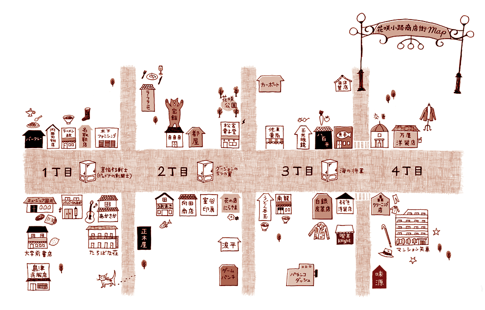花咲小路商店街MAP